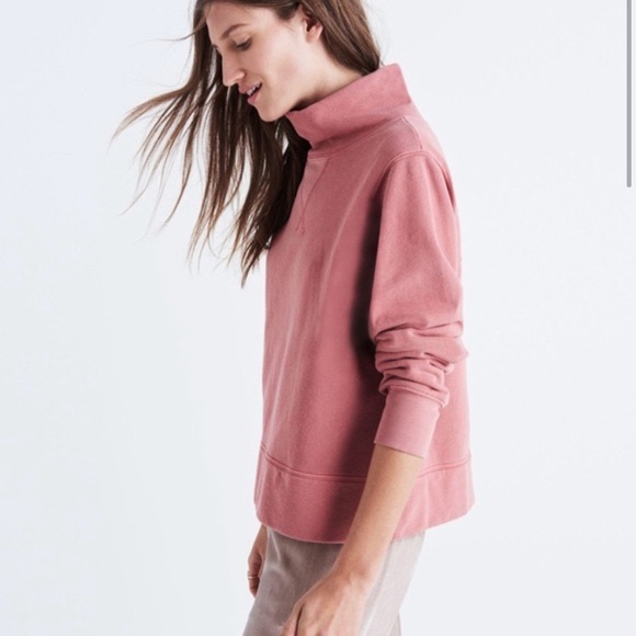 Madewell Tops - Madewell Garment Dyed Funnel Neck Sweatshirt Top